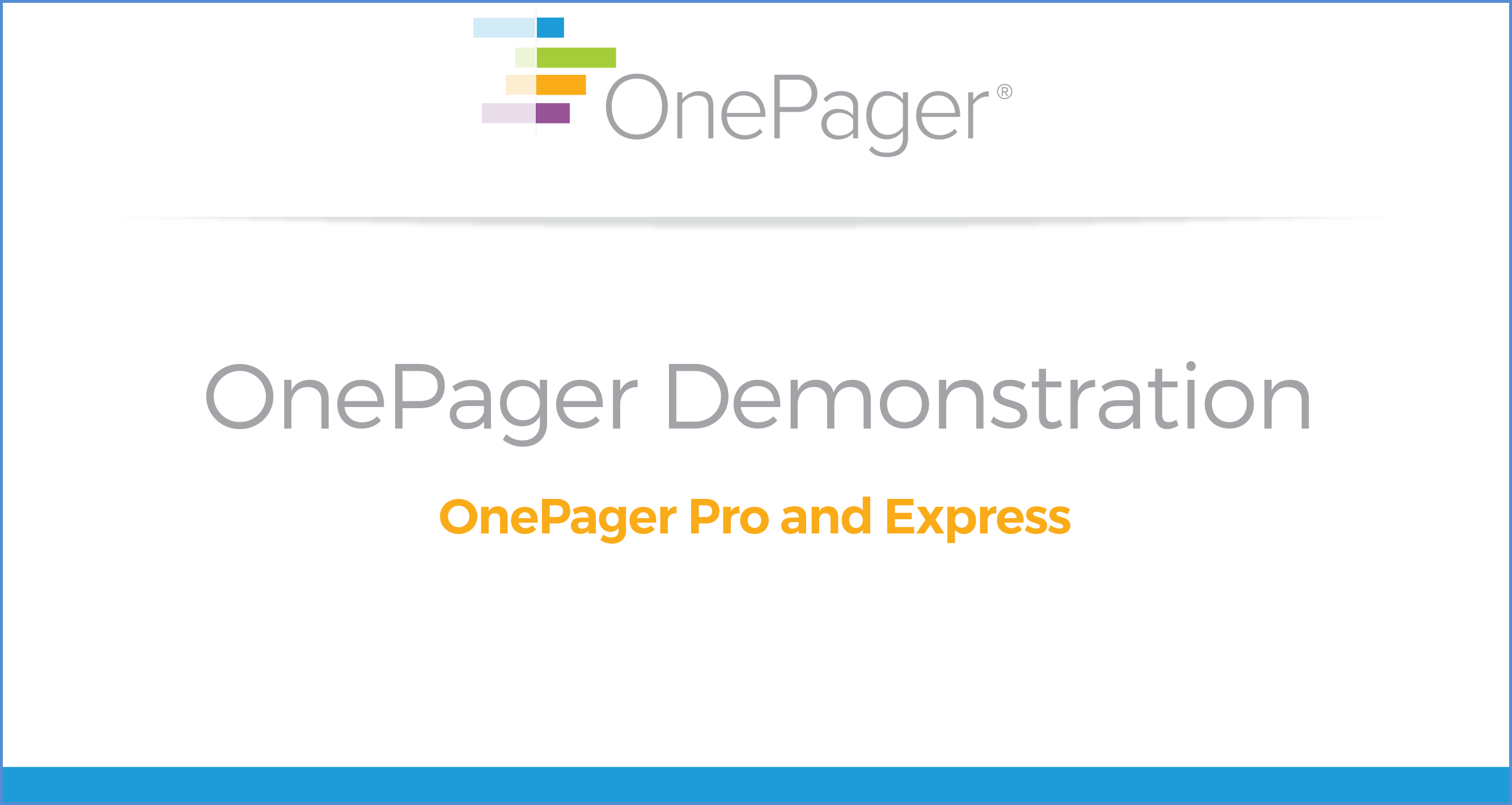 OnePager Demo Video
