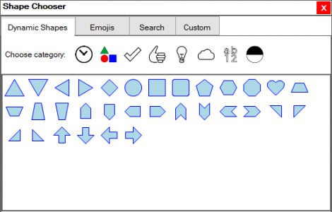 One Shape Interface New in OnePager 7.1: Emoji Milestone Shapes - OnePager BlogOnePager Blog