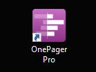 Launch OnePager from your desktop.