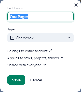 Add a custom field to a project in Wrike