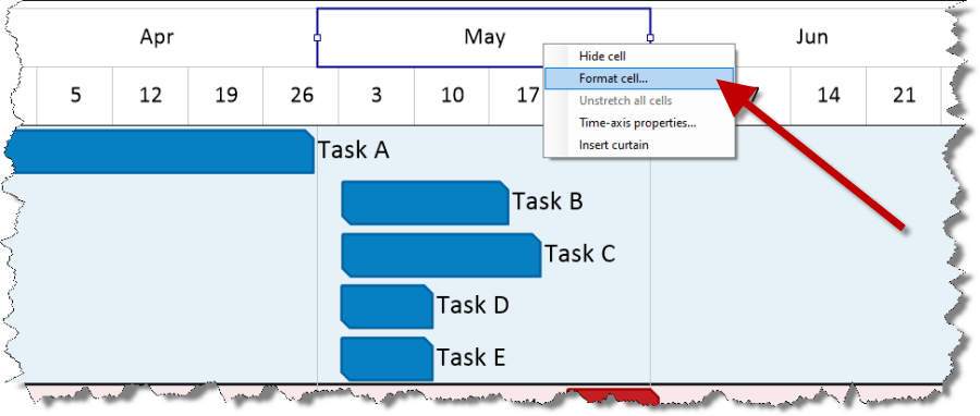 Right-click on a month to magnify it.