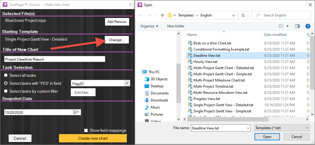 OnePager Pro's easy import wizard creates Gantt charts and timelines in seconds.