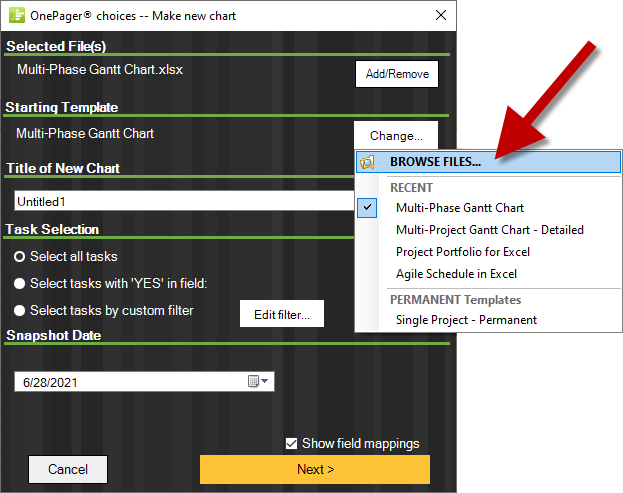 Change your OnePager template.