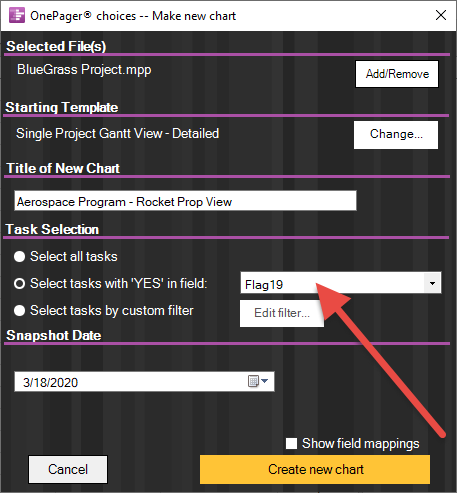 Configure your weekly team meeting Gantt chart.