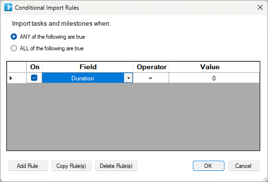 Filter Microsoft Planner milestones based on duration.