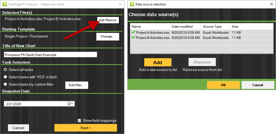 Visualize your Primavera P6 data by importing it into OnePager Express through Excel.