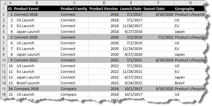 Product Roadmap Template Excel from www.onepager.com