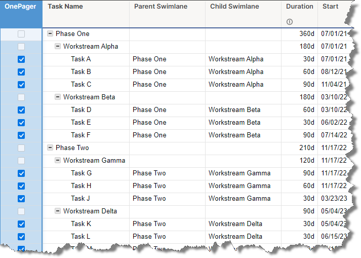 Filter your Smartsheet project before importing into OnePager