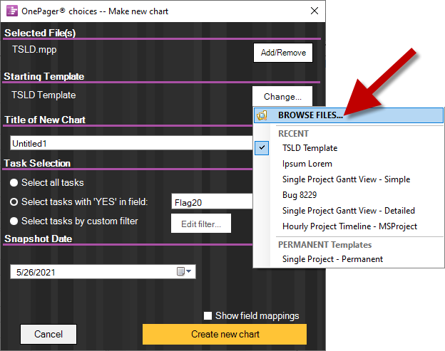 Change your OnePager template.