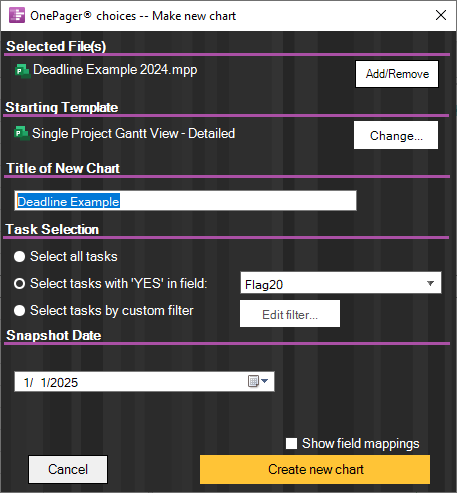 OnePager Pro's easy import wizard creates Gantt charts and timelines in seconds.