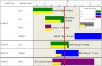 How to build a graphical project plan based on account and opportunity data tracked in Salesforce.com.
