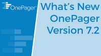 What's new in OnePager 7.2