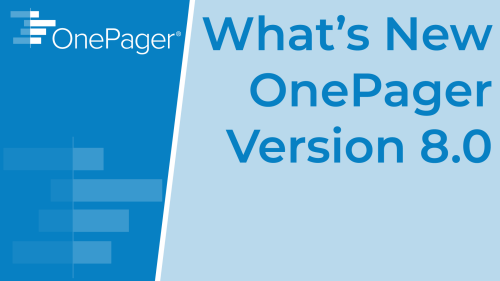 What's new in OnePager 8.0