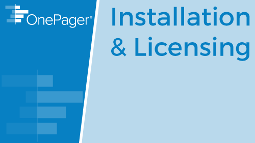 Downloading, Installing and Activating OnePager