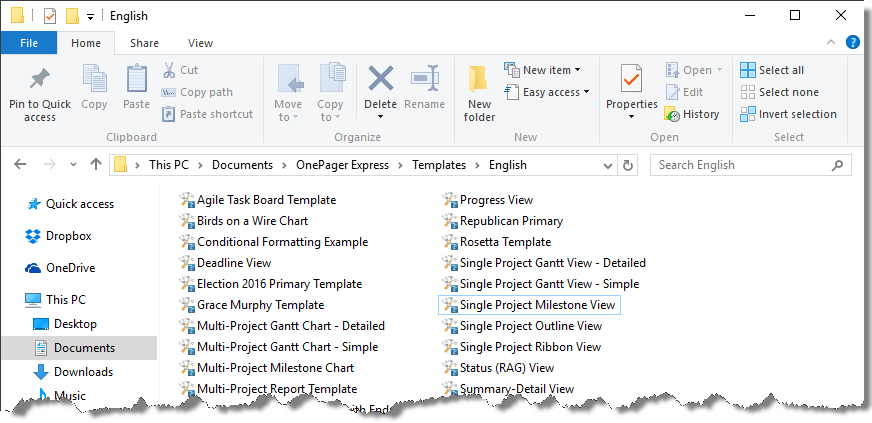 OnePager Templates Folder