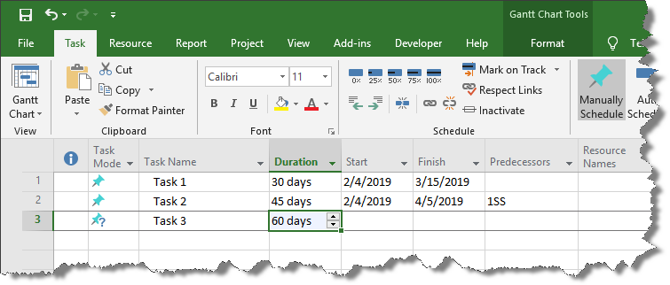 Add another task to Microsoft Project