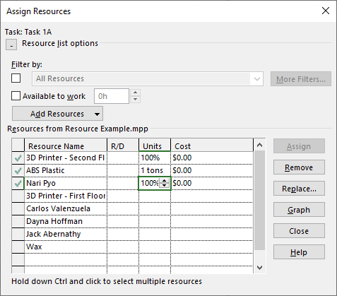 See the units of resource allocation in Microsoft Project.
