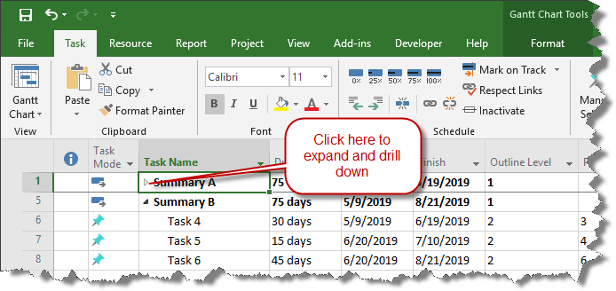 Summary Tasks and Project WBS | Microsoft Project Tips