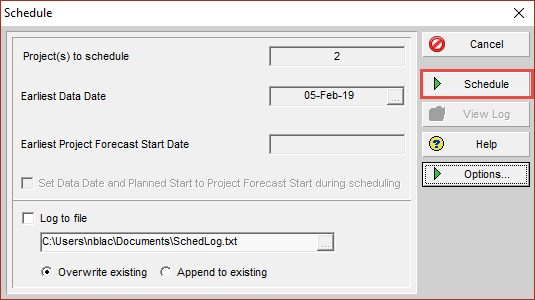 After setting up auto-scheduling, we need to hit the Schedule button to commit the change.